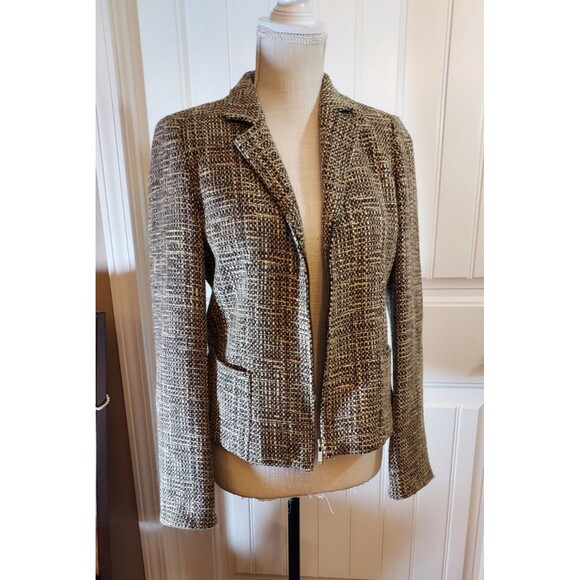 Jones New York Jackets & Blazers - Jones New York Tweed Jkt 6P Petite Silk Wool Moto Blazer Academia Professional